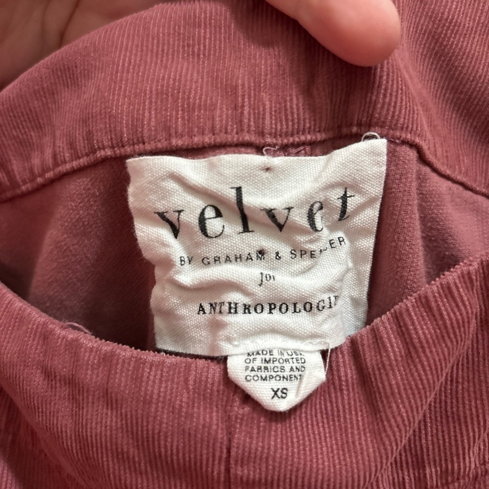 Velvet By Graham And Spencer For Anthropologie Emmie Rose Pink Overalls Size XS - Picture 4 of 5